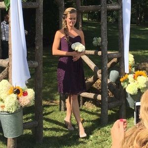 Plum/Purple Size 4 Bridesmaid Dress